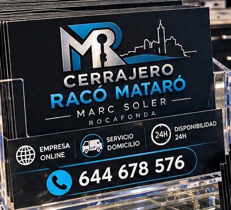Tarjeta de visita de Cerrajero Racó Mataró con el teléfono 644 678 576